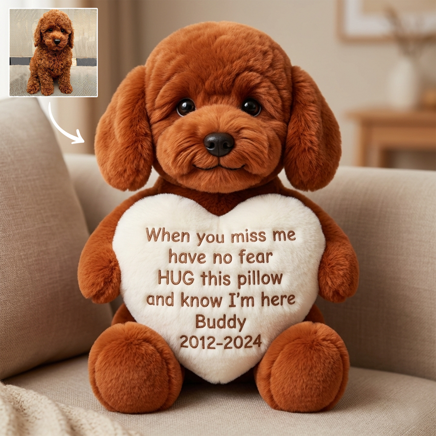 When You Miss Me – Personalized Memorial Dog Pillow