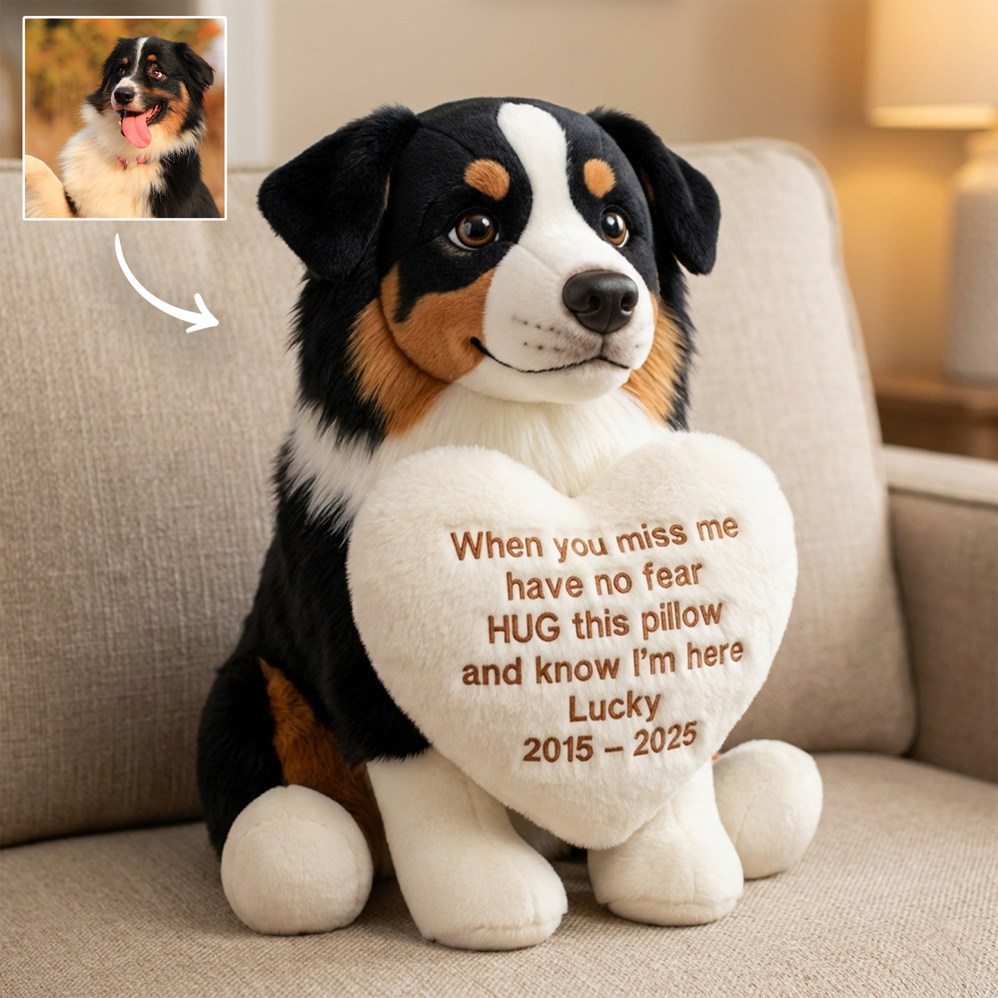 When You Miss Me – Personalized Memorial Dog Pillow