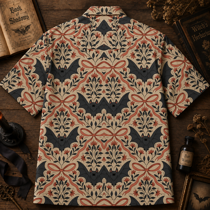 Vintage Floral Bat Gothic Hawaiian Shirt