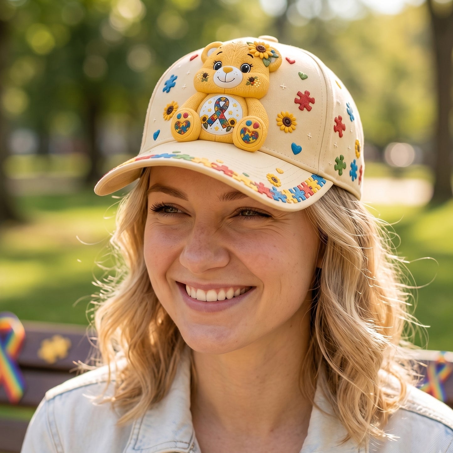 Personalized Autism Bear Classic Cap