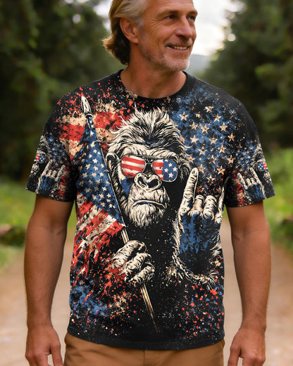 BIGFOOT GRUNGE STARS AND STRIPES ALL OVER PRINT SHIRT