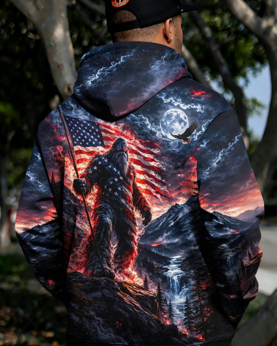 BIGFOOT WITH FLAG ALL OVER PRINT SHIRT