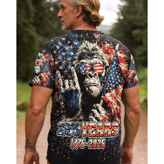 BIGFOOT GRUNGE STARS AND STRIPES ALL OVER PRINT SHIRT