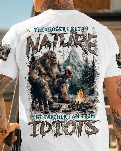 THE CLOSER I GET TO NATURE BIGFOOT ALL OVER PRINT