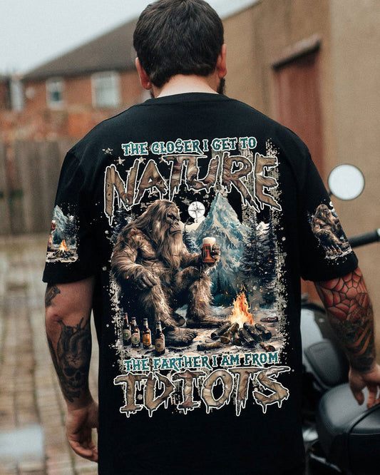 THE CLOSER I GET TO NATURE BIGFOOT ALL OVER PRINT