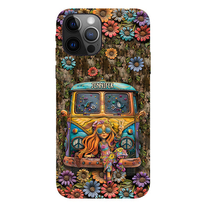 Hippie Bus And Girl - Personalized Hippie Full Print Phone Case