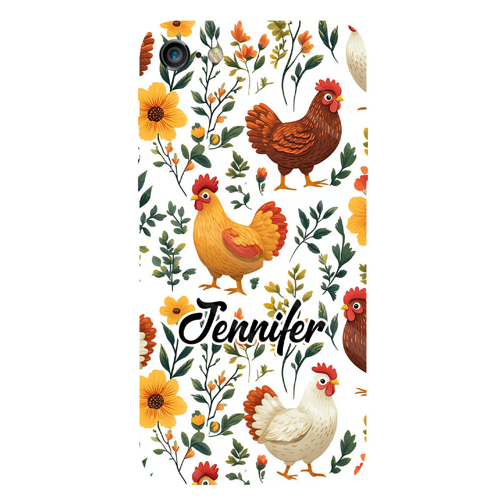 Cute Flowers Chickens - Personalized Chicken Full Print Phone Case