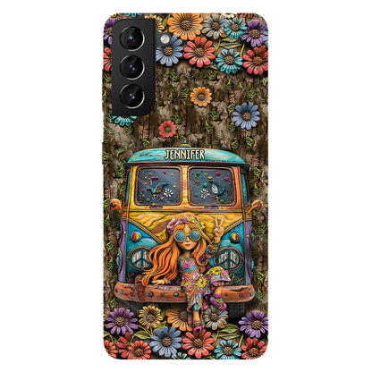 Hippie Bus And Girl - Personalized Hippie Full Print Phone Case