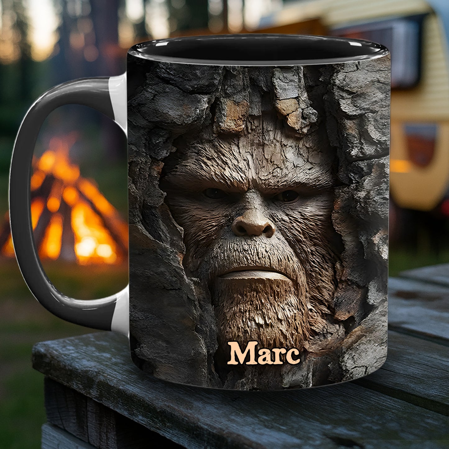 Grump in the Woods – Personalized Funny Bigfoot Accent Mug