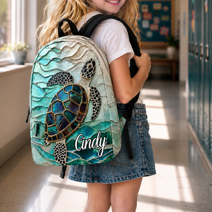 Personalized Sea Turtle - Kids Backpack V3