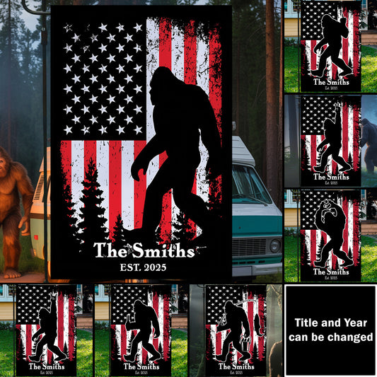 Personalized American Bigfoot Garden Flag, House Flag
