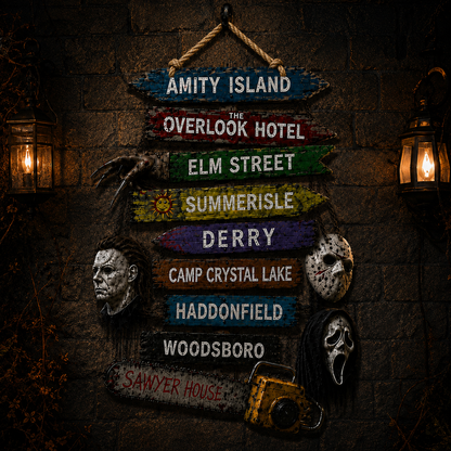Personalized Halloween Horror Wooden Sign Version 2