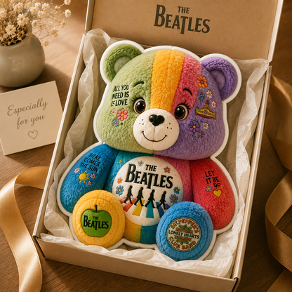 The Beatles Bear Custom Shaped Pillow – Gift for Beatles Fans & Music Lovers
