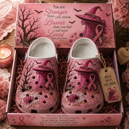 Pink Witch Awareness Crocs