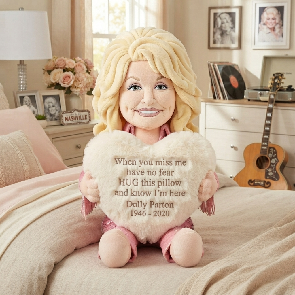 Dolly Parton When You Miss Me – Memorial Shaped Pillow