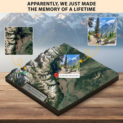National Hiking Custom Map and Photo Acrylic Plaque