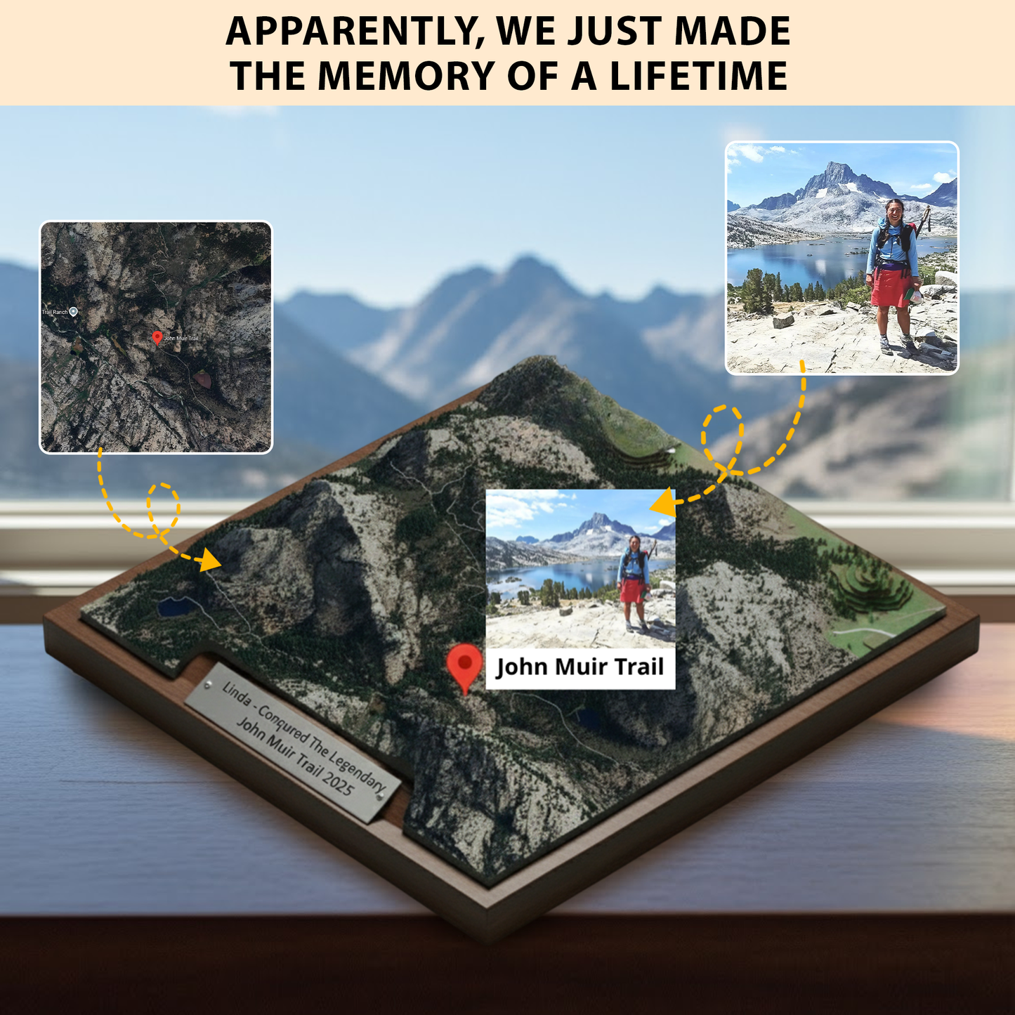 National Hiking Custom Map and Photo Acrylic Plaque