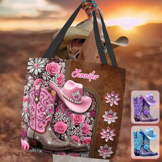 Beautiful Cowgirl Boots - Personalized Cowgirl Tote Bag