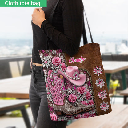 Beautiful Cowgirl Boots - Personalized Cowgirl Tote Bag