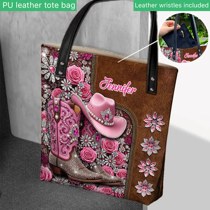 Beautiful Cowgirl Boots - Personalized Cowgirl Tote Bag