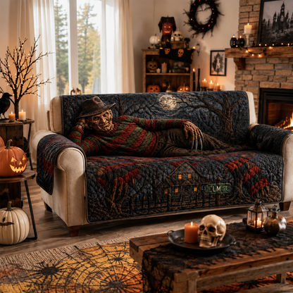 Nightmare on Elm Street Horror Sofa Cover – Halloween Horror Quilted Home Decor