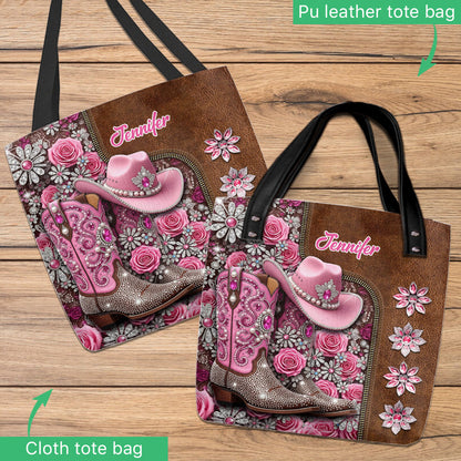Beautiful Cowgirl Boots - Personalized Cowgirl Tote Bag