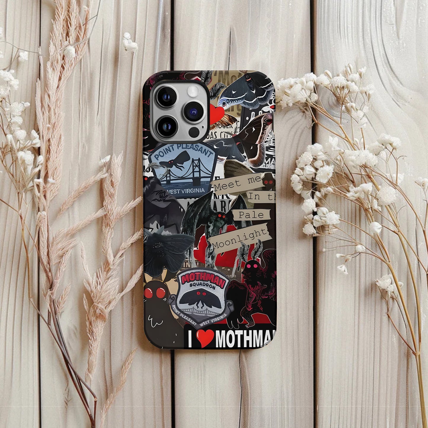 Meet Me in the Pale Moonlight - Mothman Phone Case
