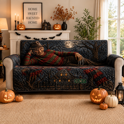 Nightmare on Elm Street Horror Sofa Cover – Halloween Horror Quilted Home Decor