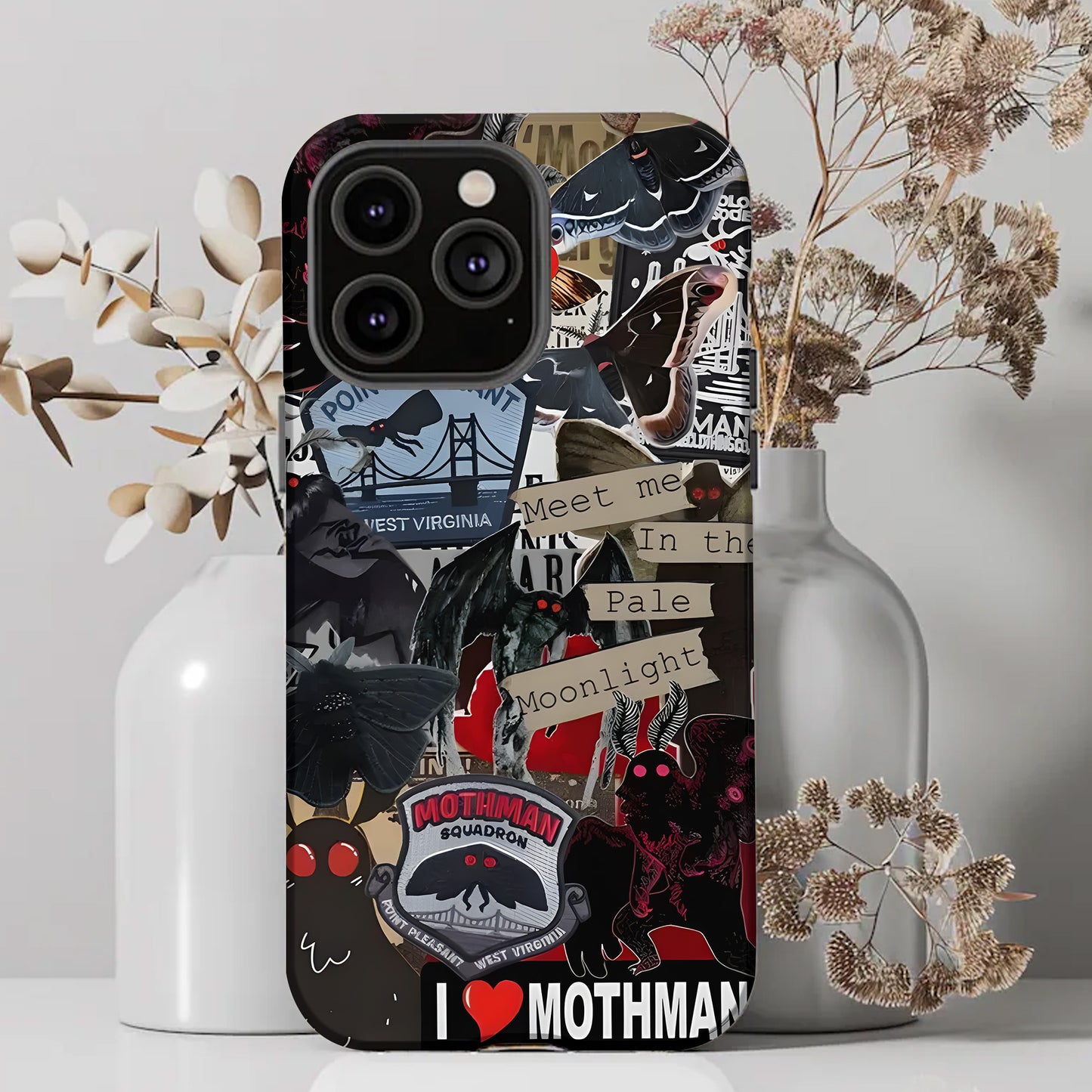 Meet Me in the Pale Moonlight - Mothman Phone Case