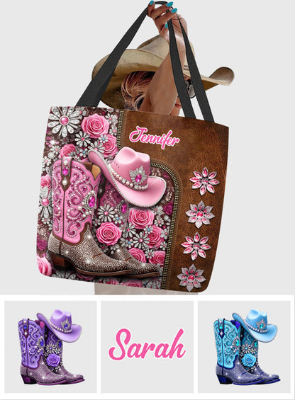 Beautiful Cowgirl Boots - Personalized Cowgirl Tote Bag