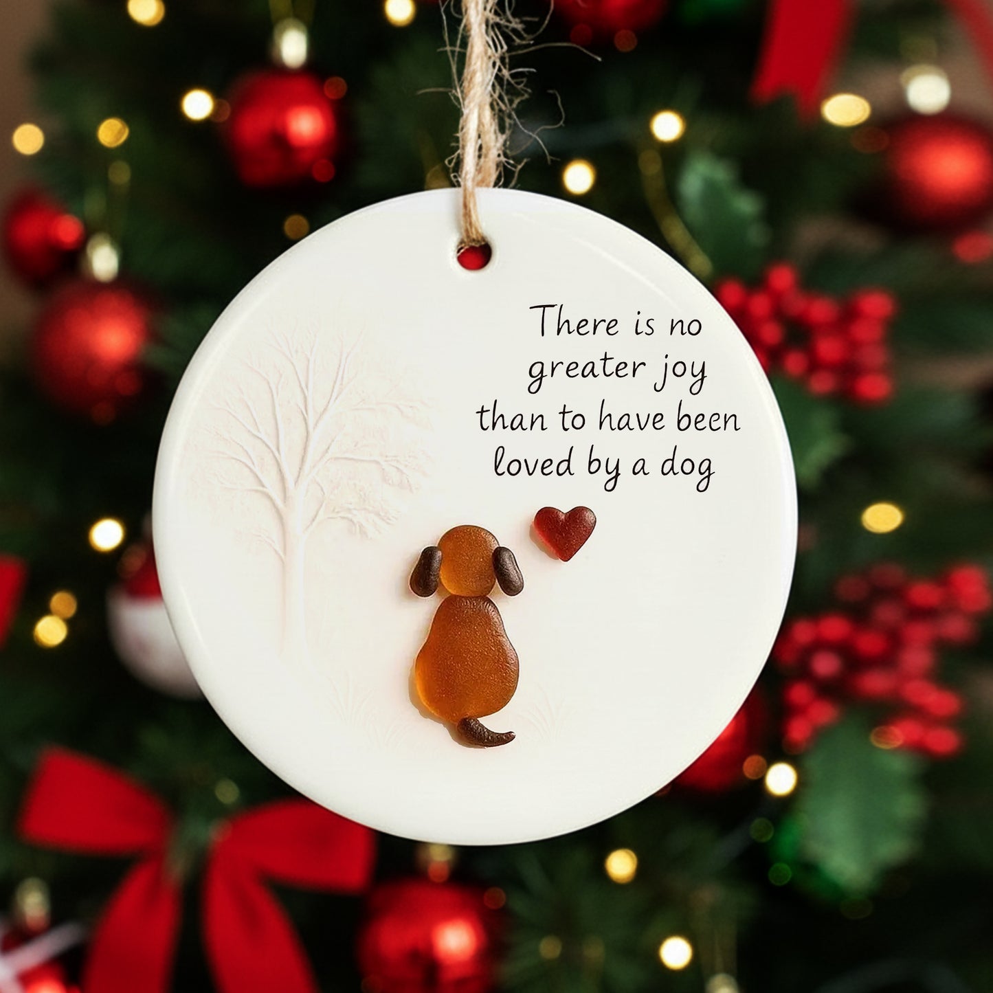 There Is No Greater Joy - Dog Lover's Christmas Ceramic Ornament