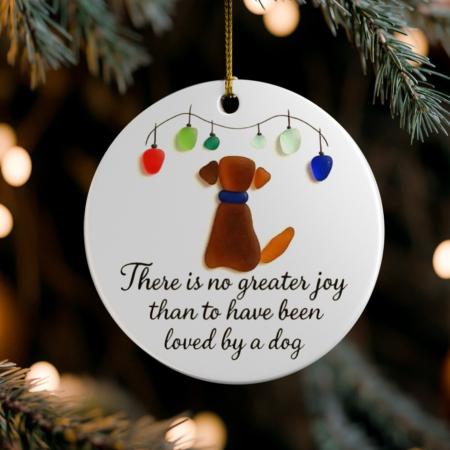 Dog Lover's Christmas Ceramic Ornament
