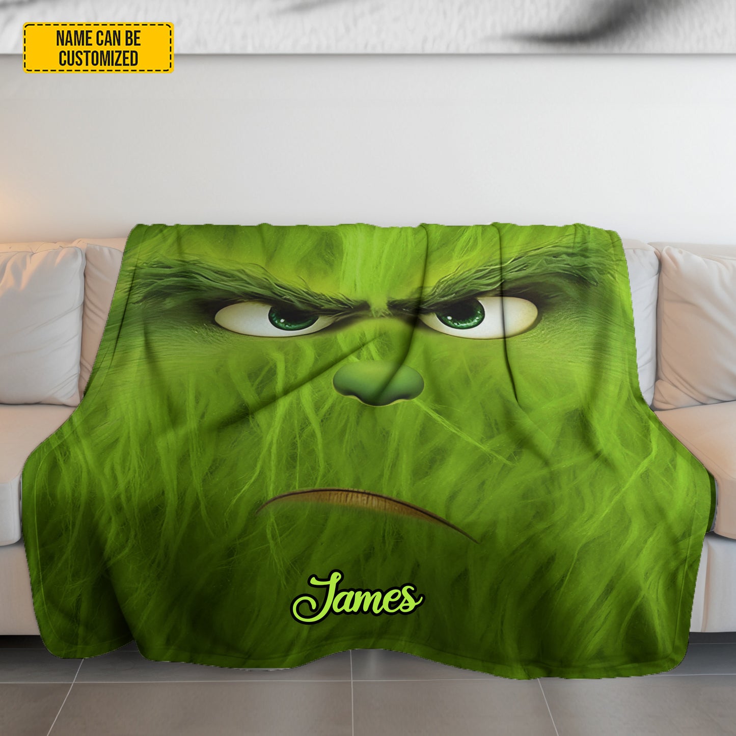 Personalized Funny Face Christmas Blanket