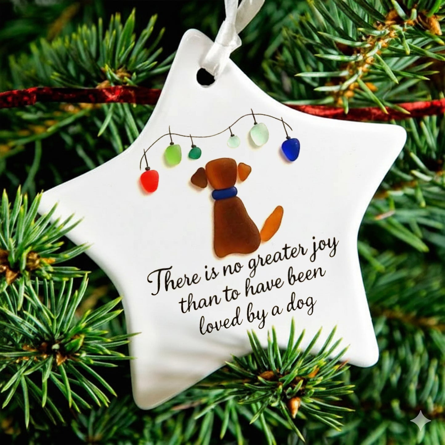 Dog Lover's Christmas Ceramic Ornament
