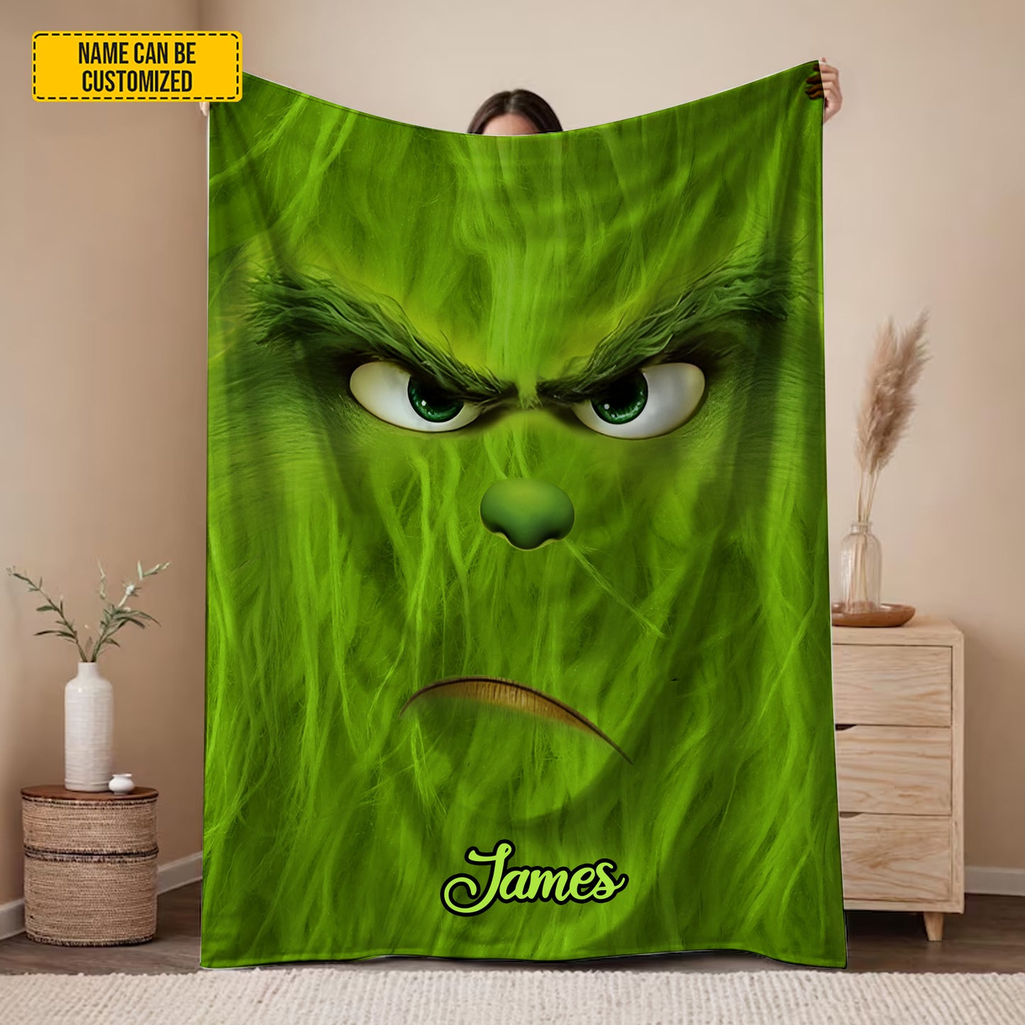 Personalized Funny Face Christmas Blanket