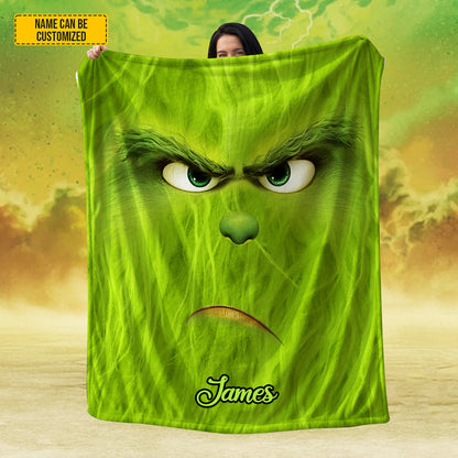 Personalized Funny Face Christmas Blanket