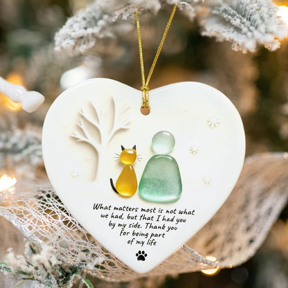 Cat Lover's Christmas Ceramic Ornament