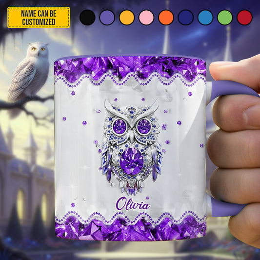 Personalized Crystal Owl Accent Mug