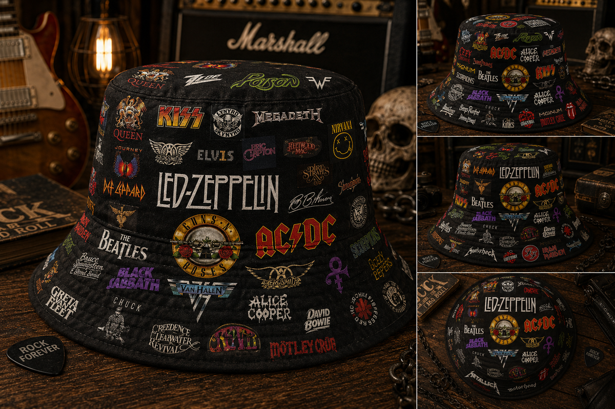 Classic Rock All Over Bucket Hat Version 3