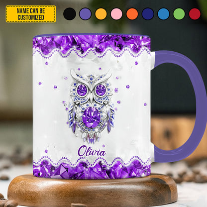 Personalized Crystal Owl Accent Mug