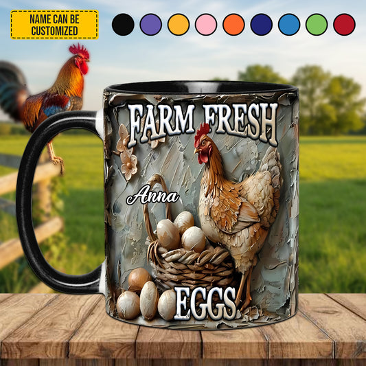 Farm Fresh Eggs - Personalized Chicken Accent Mug