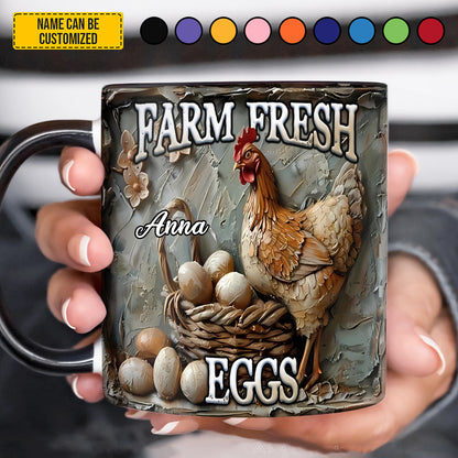 Farm Fresh Eggs - Personalized Chicken Accent Mug