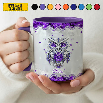 Personalized Crystal Owl Accent Mug