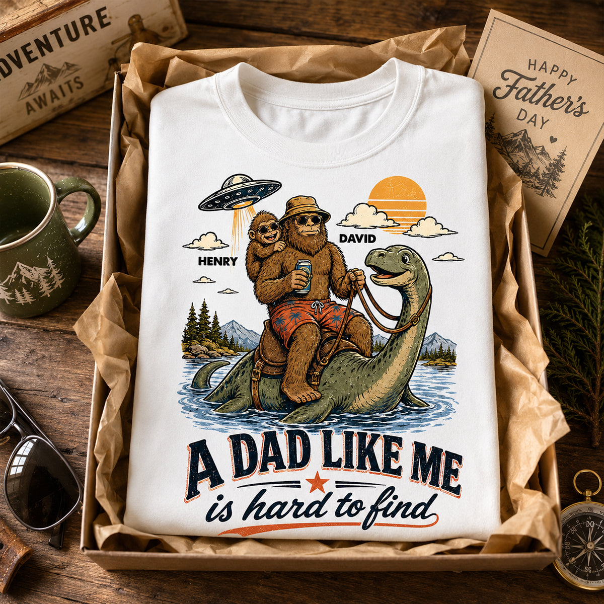 A Dad Like Me Is Hard To Find – Personalized Bigfoot Father’s Day Shirt