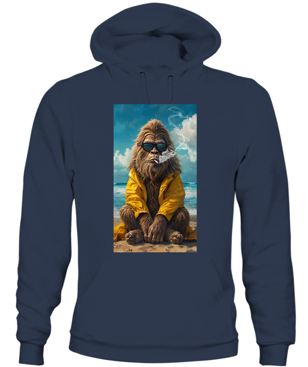 Too Cool To Squatch – Retro Bigfoot Beach Shirt