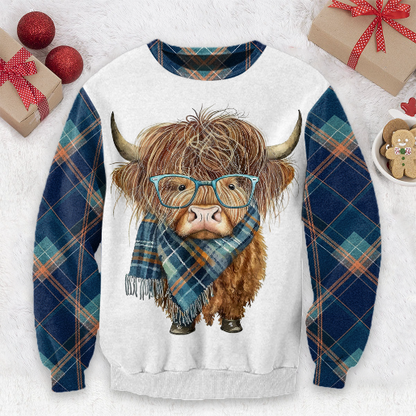 Personalized Cute Highland Cow Ugly Sweater