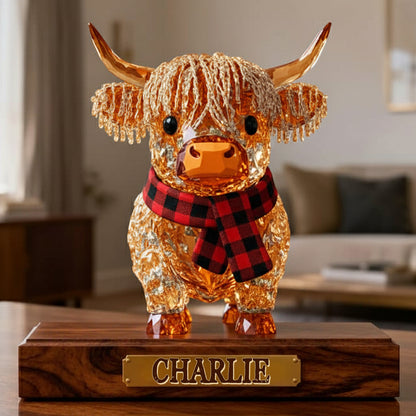 Personalized Cute Highland Cow Custom Shaped Acrylic Plaque
