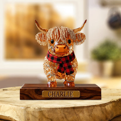Personalized Cute Highland Cow Custom Shaped Acrylic Plaque