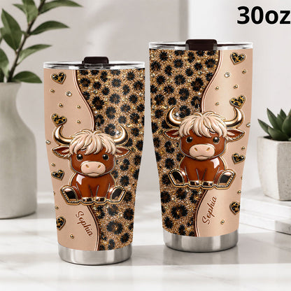 Personalized Cute Highland Cow Tumbler