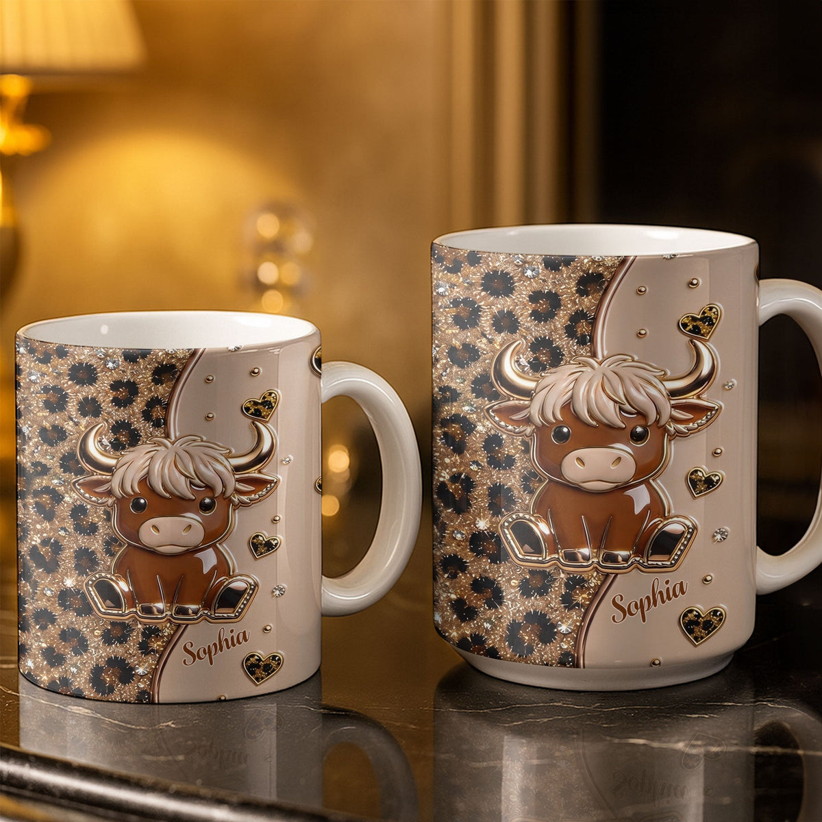 Personalized Cute Highland Cow Coffee Mug